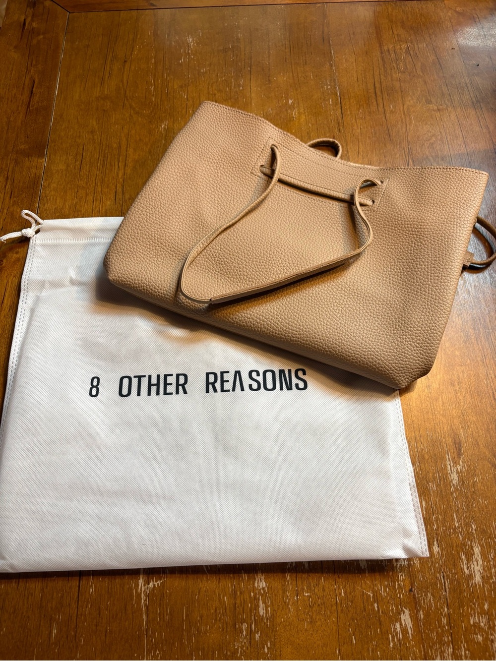 8 Other Reasons Tan Pebbled Leather Tote New in Package